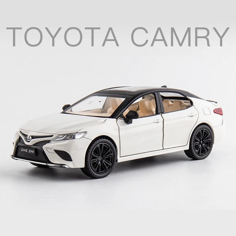 1:24 Camry Alloy Car Model Diecast & Toy Vehicles Metal Toy Car Model Simulation Sound Light Collection Children Toy Gift White B - IHavePaws
