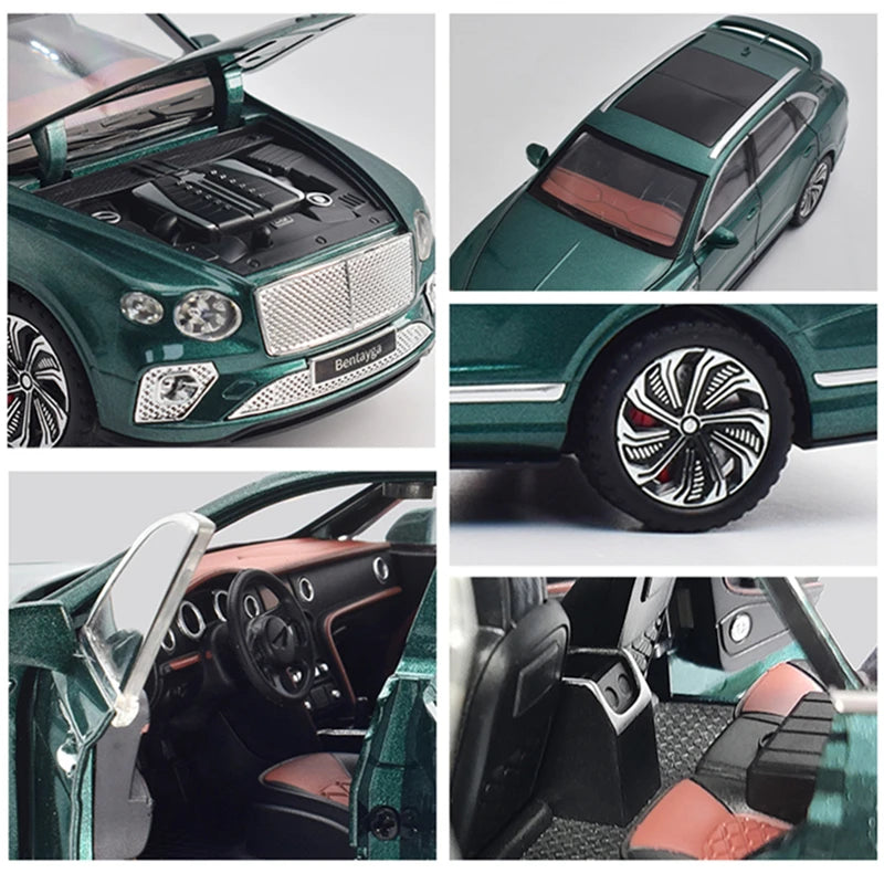 1:24 Bentayga SUV Alloy Luxy Car Model Diecast Metal Toy Vehicles Car Model Simulation Sound and Light Collection Childrens Gift - IHavePaws