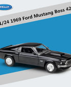 WELLY 1:24 Ford Mustang Boss 429 Alloy Sports Car Model Diecasts Metal Toy Classic Vehicles Car Model Simulation Childrens Gifts Black - IHavePaws