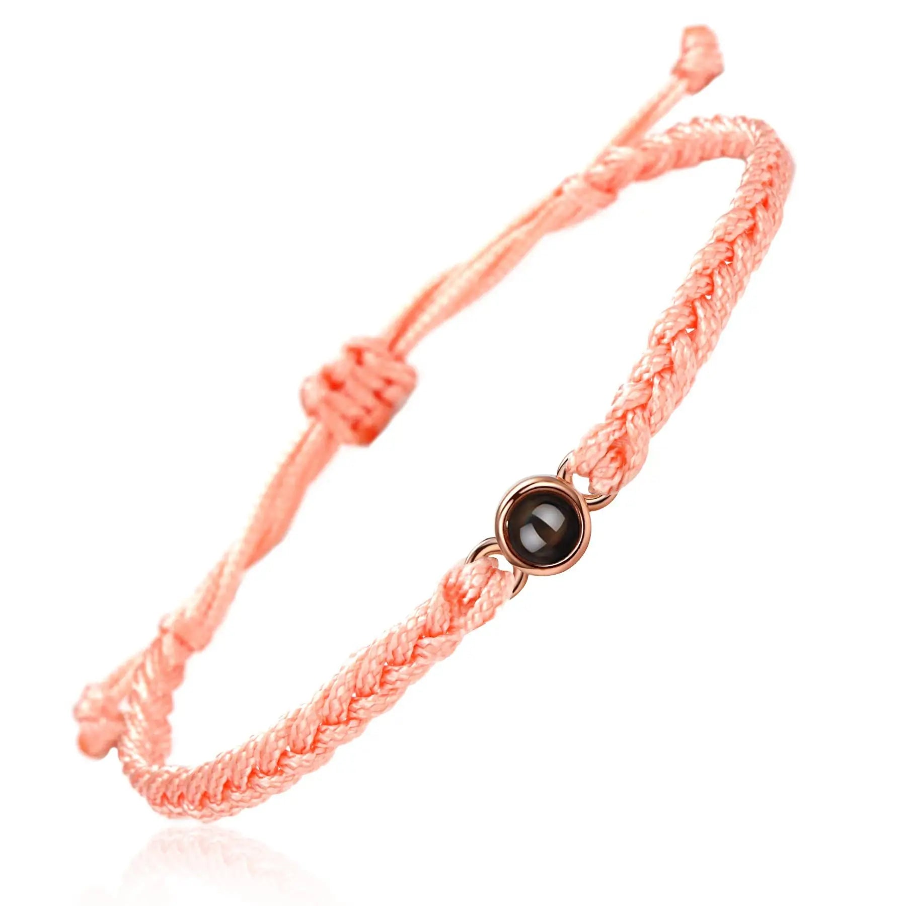 Projection Jewelry Classic Hand-Woven Ropes Custom Bracelets With Personalized Photos Suitable For Holiday Commemorative Gifts Pink plus rose gold - IHavePaws