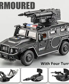 1:24 Alloy Tiger Armored Car Truck Model Diecasts Off-road Vehicles Metal Military Explosion Proof Car Tank Model Kids Toys Gift Black - IHavePaws