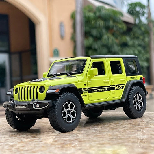 1:30 Jeep Wrangler Rubicon Alloy Car Model Diecasts Metal Off-road Vehicles Car Model Simulation Sound Light Childrens Toy Gift - IHavePaws