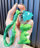 Cute and Trendy Cut Dinosaur Keychain Charm Creative Couple Schoolbag Pendant Cartoon Car Key Ring Children's Toy Small Gift Green - ihavepaws.com