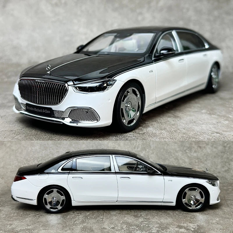 Almost Real AR 1/18 for Maybach S-Class S680 2021 car model Limited personal collection company gift display Birthday present Black white - IHavePaws