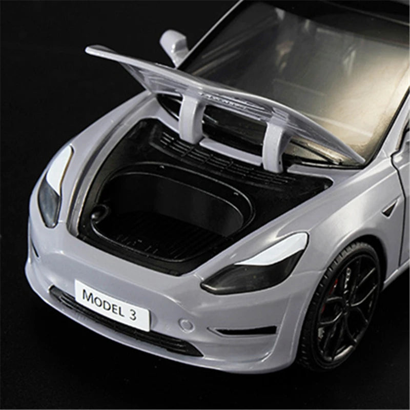 1:24 Tesla Model 3 Model Y Model X Roadster Alloy Car Model Diecast Metal Toy Vehicles Car Model Simulation Sound and Light - IHavePaws