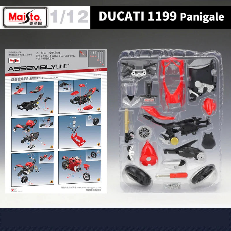 Maisto Assembly Version 1:12 Ducati 1199 Panigale Alloy Motorcycle Model Diecast Metal Toy Model Simulation Collection Kids Gift - IHavePaws