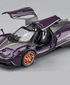 1/24 Pagani Huayra Dinastia Alloy Sports Car Model Diecasts Metal Racing Car Model Simulation Sound and Light Childrens Toy Gift Purple - IHavePaws