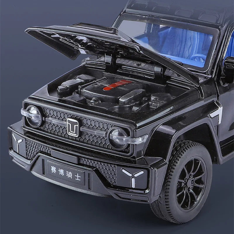 1:24 WEY Tank 300 SUV Alloy Car Model Diecasts Metal Toy Off-road Vehicles Car Model Simulation Sound and Light Childrens Gifts