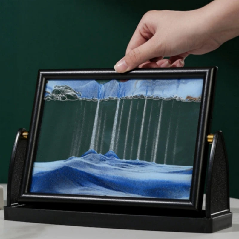 3D Rotatable Moving Sand Art Painting Square Glass Deep Sea Sandscape - IHavePaws