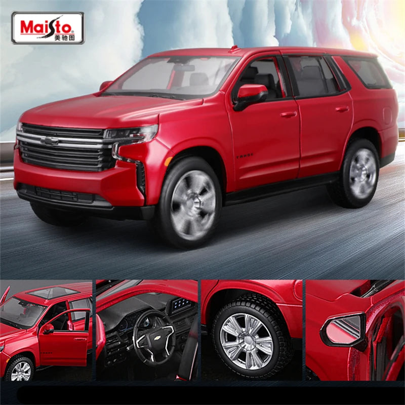 Maisto 1:24 2021 Chevrolet Tahoe SUV Alloy Car Model Diecast Metal Off-road Vehicles Car Model High Simulation Children Toy Gift