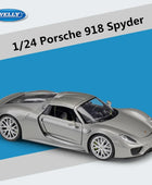 WELLY 1:24 Porsche 918 Spyder Alloy Sports Car Model Diecast Metal Toy Racing Car Model Simulation Collection Hardtop grey - IHavePaws