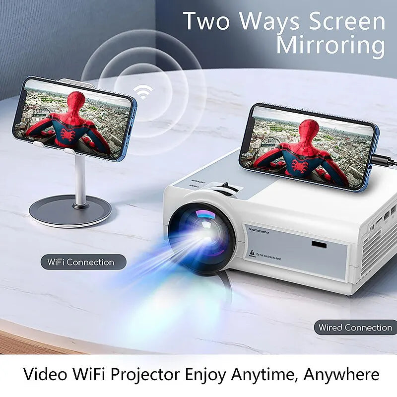 TFlag L36P Multimedia Projector Full Hd 1080P Wifi Mini LED Portable Projector 2.4G 5G For Smartphone Video Home Office Camping - IHavePaws