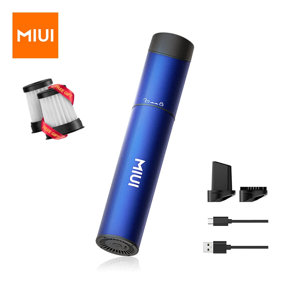 MIUI Cordless Laptop Vacuum Cleaner Portable USB Rechargeable Car Vacuum 2-Suction Power Mini & Cool Model-X（Aluminum Alloy） Sapphire Blue - IHavePaws