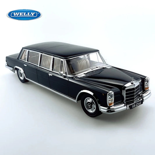 WELLY 1:24 Mercedes-Benz 600 Alloy Car Model Diecasts Metal Classic Retro Old Car Model Simulation Collection Childrens Toy Gift