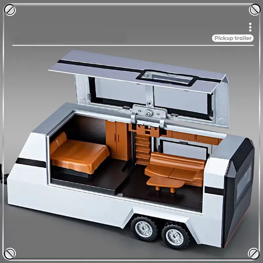 1/32 Tesla Cybertruck Pickup Trailer Alloy Car Model Diecasts Metal Toy Off-road Vehicles Truck Model Sound and Light Kids Gifts - IHavePaws