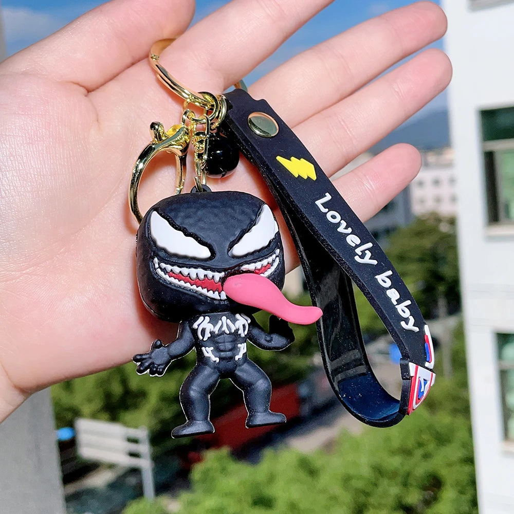 6 styles Horror series Cartoon Anime Venom Pendant Keychains Car Key Chain Key Ring Phone Bag Hanging Jewelry for Kids Gifts style D5 - ihavepaws.com