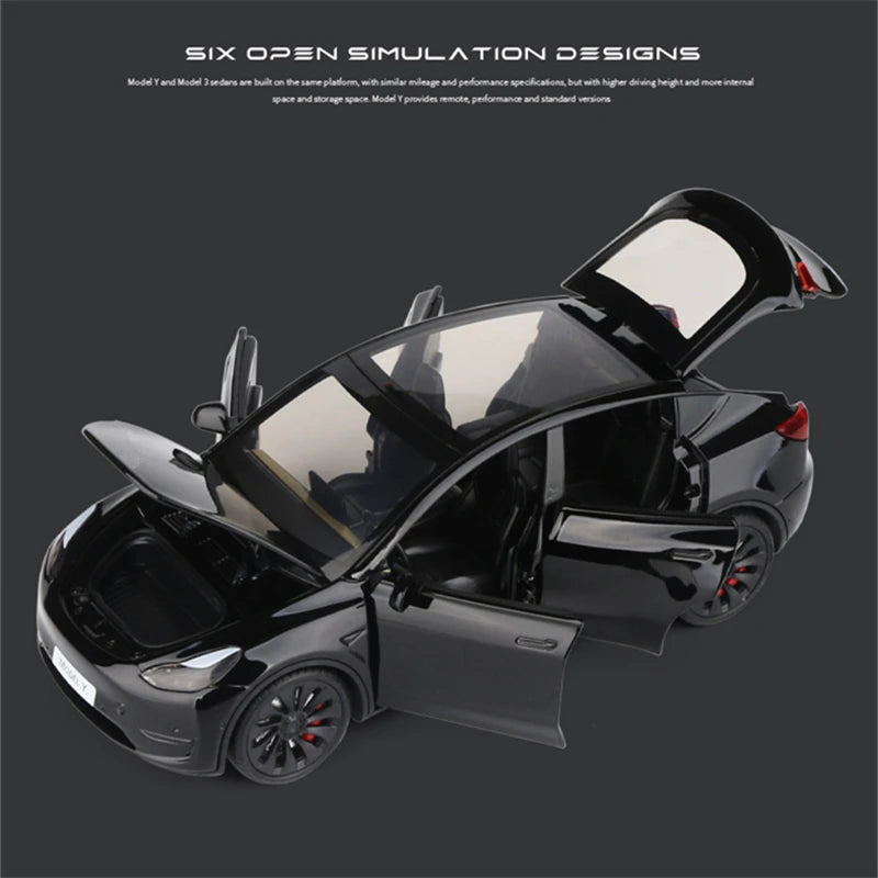 1:24 Tesla Model Y SUV Alloy Car Model Diecast Metal Toy Vehicles Car Model Simulation Collection Sound and Light Childrens Gift - IHavePaws