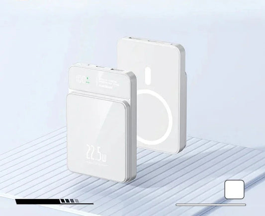 30000mAh Magnetic Qi Wireless Charger Power Bank 22.5W Mini Powerbank For iPhone Samsung Huawei White / 30000mAh - IHavePaws