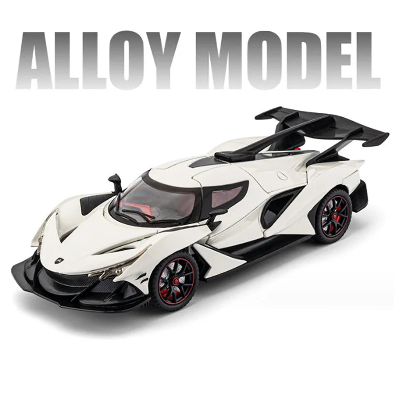New 1:24 Apollo Intensa Emozione IE Alloy Sports Car Model Diecast Metal Racing Car Vehicles Model Sound and Light Kids Toy Gift IE White - IHavePaws