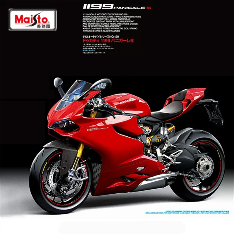 Maisto 1:12 DUCATI 1199 Panigale Alloy Racing Motorcycle Model Diecasts Metal Street Sports Motorcycle Model - IHavePaws