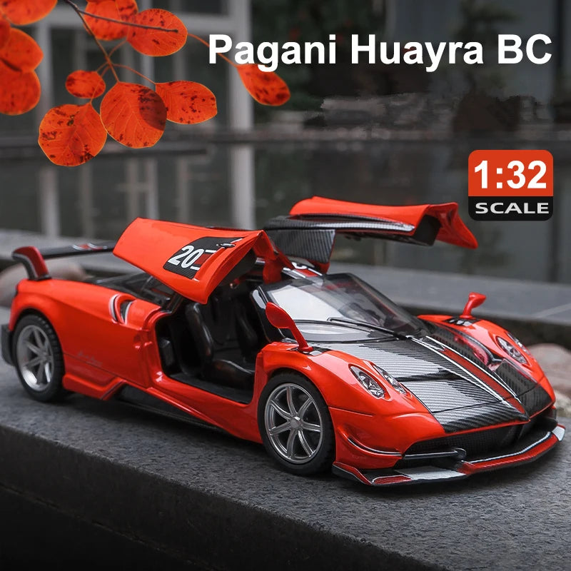 1:32 Pagani Huayra BC Alloy Sports Car Model Diecast Metal Toy Car Model Simulation Sound and Light Collection Children Toy Gift Red - IHavePaws