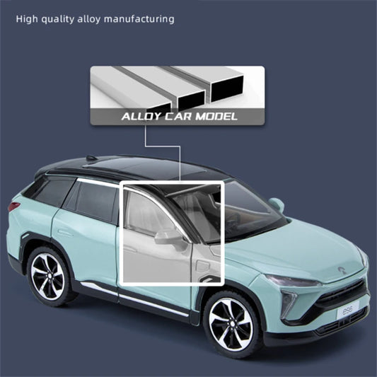 1:24 NIO ES6 SUV Alloy New Energy Car Model Diecasts Metal Toy Vehicles Car Model High Simulation Sound and Light Kids Toys Gift - IHavePaws