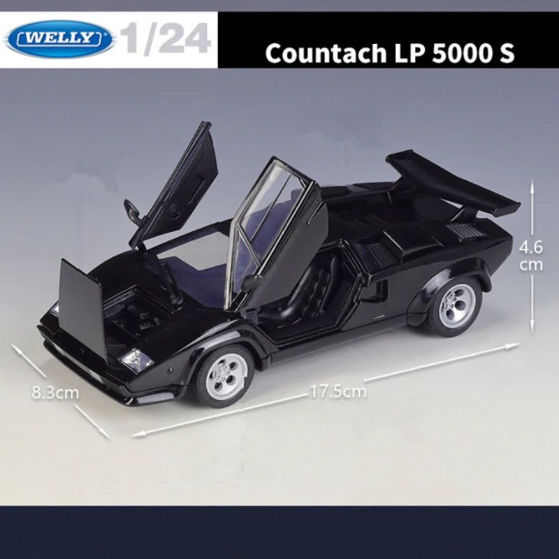 Welly 1:24 Lamborghini Countach LP5000s Alloy Sports Car Model Diecasts Metal Race Car Model Simulation Collection Kids Toy Gift - IHavePaws