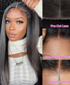 Glueless Straight 6x4 5x5 Lace Closure Pre Cut Lace Wig Brazilian Human Hair Transparent Lace Wigs Easy Wear Glueless Wigs 180%