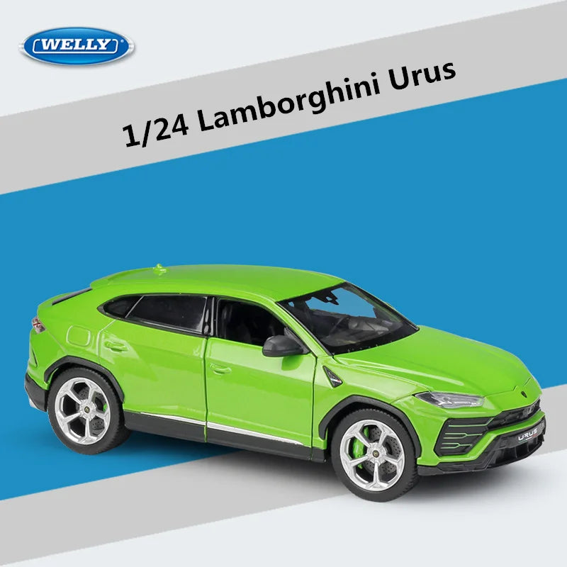 WELLY 1:24 Lamborghini URUS SUV Alloy Sports Car Model Diecasts Metal Racing Car Model Simulation Collection Childrens Toys Gift Green - IHavePaws