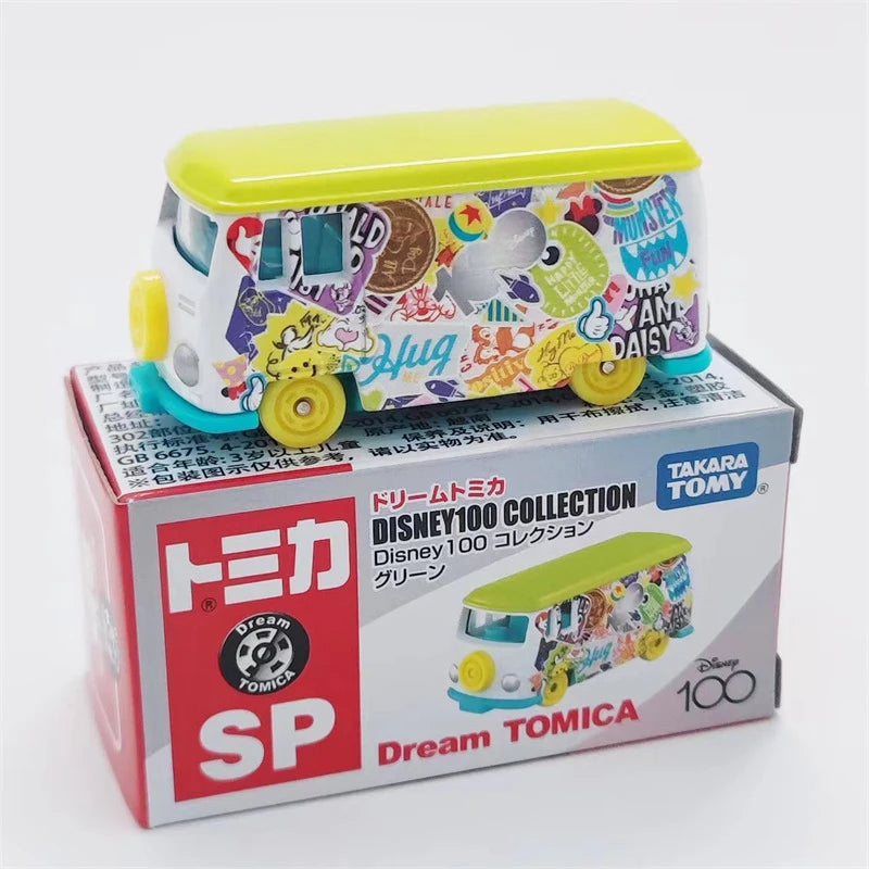 Takara Tomy Dieam Tomica Disney 100 Collection Diecast Miniature Scale Mickey Mouse Cute Bus Car Vehicle Model Children Toy Gift Green - IHavePaws