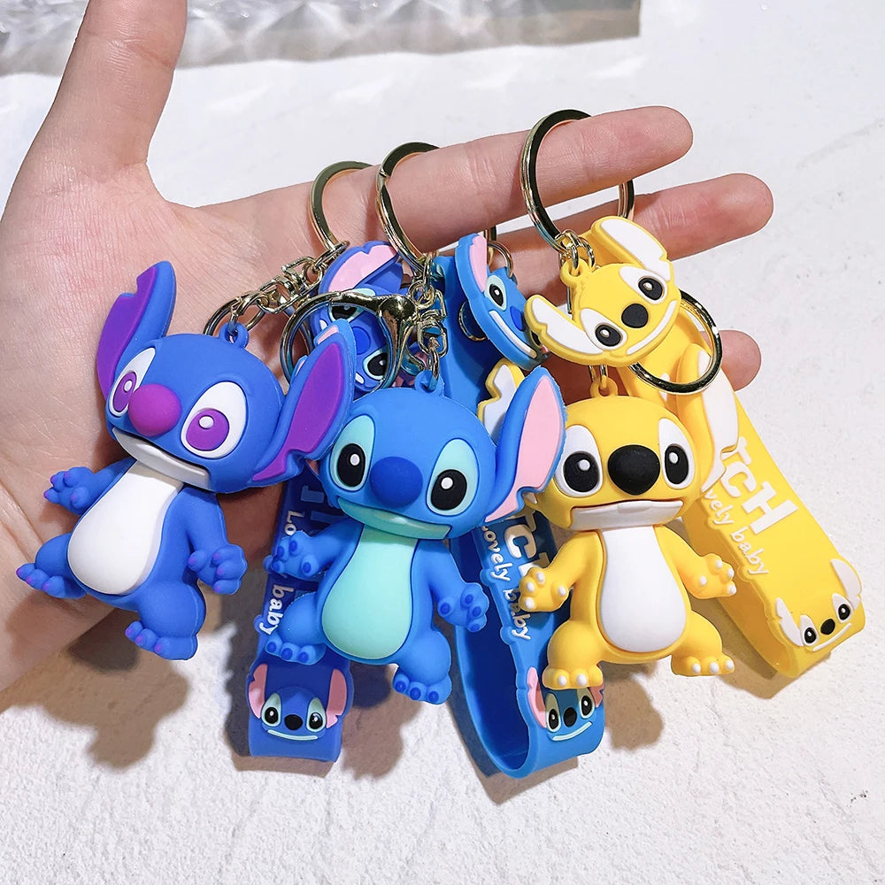 New Anime Disney Keychain Cartoon Mickey Mouse Minnie Lilo & Stitch Cute Doll Keyring Ornament Key Chain Pendant Kids Toys Gifts - ihavepaws.com