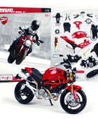 Assembly Version Maisto 1:12 DUCATI Monster 696 Alloy Racing Motorcycle Model Diecast Street Motorcycle Model Red - IHavePaws