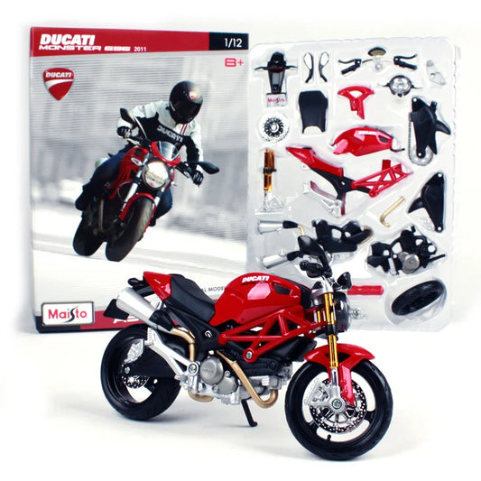 Assembly Version Maisto 1:12 DUCATI Monster 696 Alloy Racing Motorcycle Model Diecast Street Motorcycle Model Red - IHavePaws