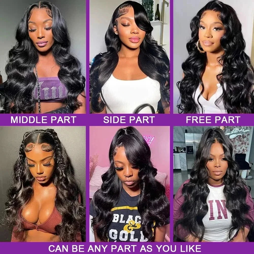 13x4 360 Body Wave Lace Front Human Hair Wigs Brazilian Water Wave 13x6 HD Transparent Lace Frontal Wig For Women