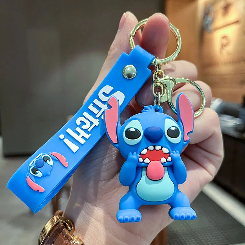 Cute and Funny Stitch Keychain Pendant Disney Series Cartoon Character Doll Pendant Male and Female Car Key Accessories 04 - ihavepaws.com