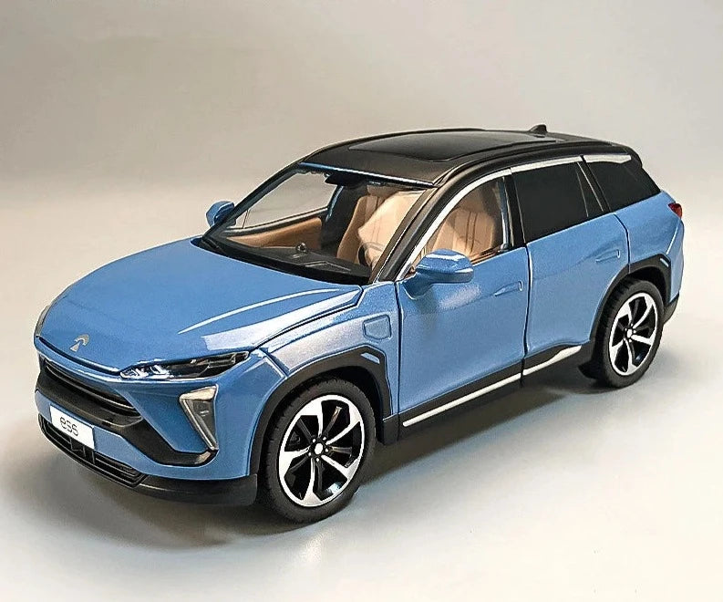 1:24 NIO ES6 SUV Alloy New Energy Car Model Diecasts Metal Toy Vehicles Car Model High Simulation Sound and Light Kids Toys Gift Blue - IHavePaws