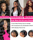 32 34 Inch Body Wave 6x4 5x5 Wear And Go Glueless Wig Human Hair Transparent Lace Closure Wigs For Black Women On Sale