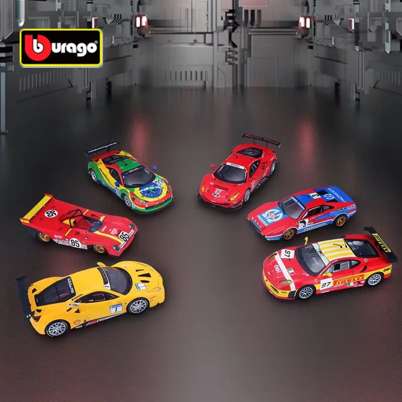 Bburago 1:43 Ferrari 458 488 GTE GT3 312 P F430 GTC 512 Alloy Racing Car Model Simulation Metal Sports Car Model Collection Toys
