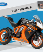 WELLY 1:10 KTM 1190 RC8 R Alloy Racing Motorcycle Scale Model Diecast Orange retail box - IHavePaws