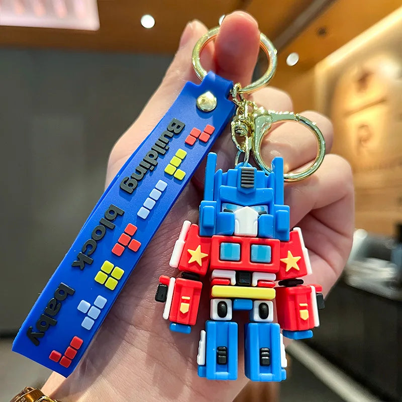 Cartoon Anime Transformers Keychain Robot Bumblebee Optimus Prime Autobots Key Chain Charm Luggage Accessories Toy Gift for Son 12 - ihavepaws.com