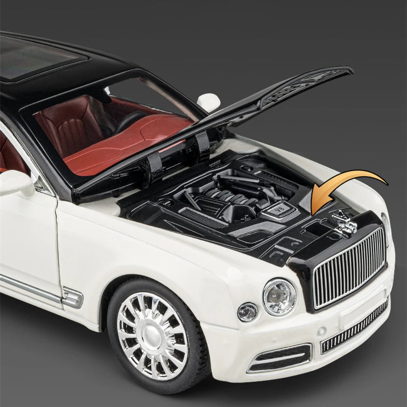1:24 Mulsanne Alloy Luxy Car Model Diecasts & Toy Vehicles Metal Car Model Simulation Sound and Light Collection Childrens Gifts - IHavePaws