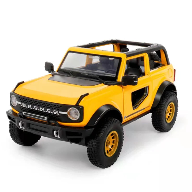 1:24 Ford Bronco Lima Alloy Car Model Diecast Metal Toy Off-road Vehicles Car Model Simulation Sound Light Collection Kids Gifts Yellow - IHavePaws