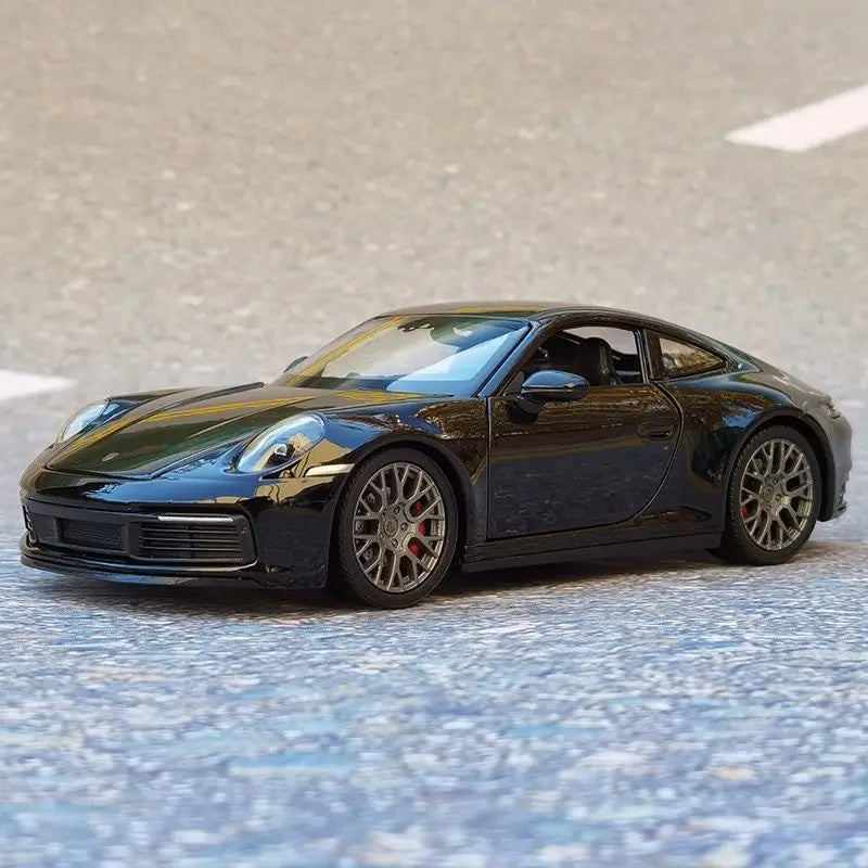 Welly 1:24 Porsche 911 Carrera 4S Alloy Sports Car Model Diecast Metal Toy Vehicles Car Model High Simulation Childrens Toy Gift Black - IHavePaws