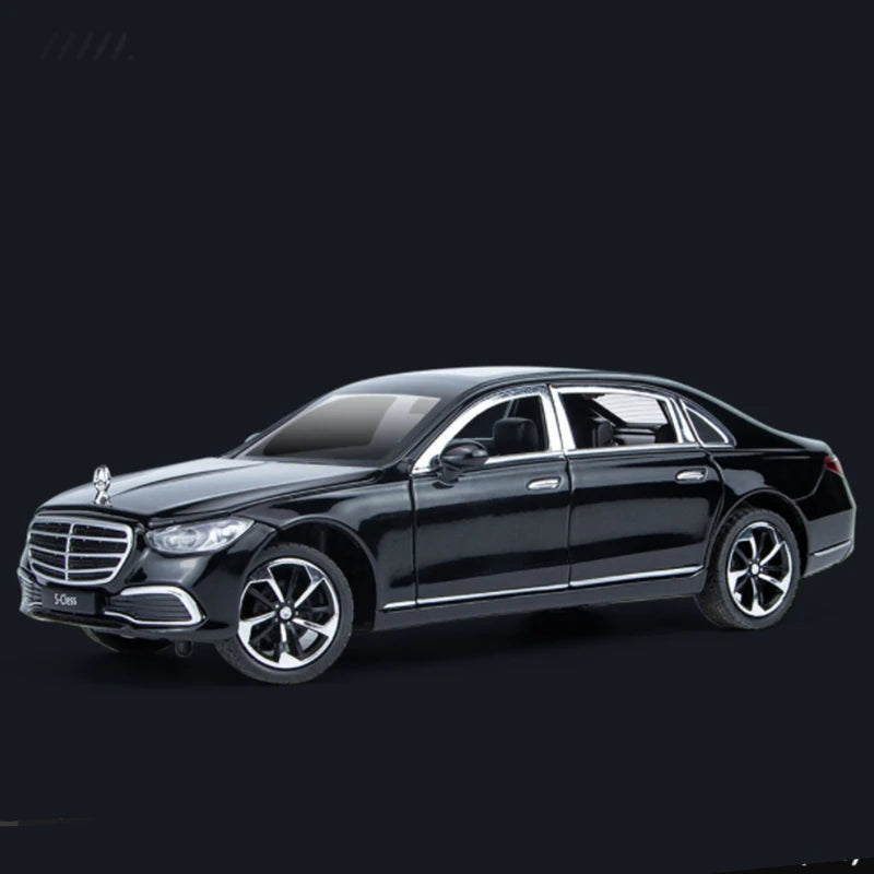 1:22 Maybach S400 Alloy Luxy Car Model Diecasts Metal Metal Toy Vehicles Car Model High Simulation Sound and Light Kids Toy Gift S400 Black - IHavePaws