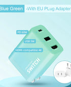Hagibis Switch Dock for Nintendo Switch GaN fast charger Portable TV Docking Station 4K HDMI-compatible for Laptops iPad Phone Blue green-EU plug - IHavePaws