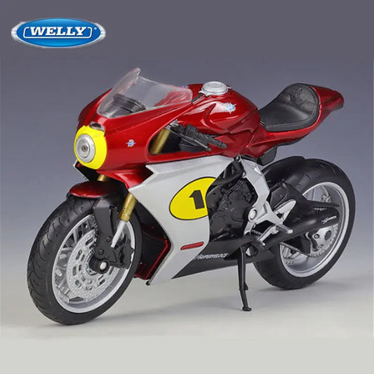 WELLY 1:18 MV Agusta Superveloce Ago Alloy Racing Motorcycle Model Diecast Street Motorcycle - IHavePaws