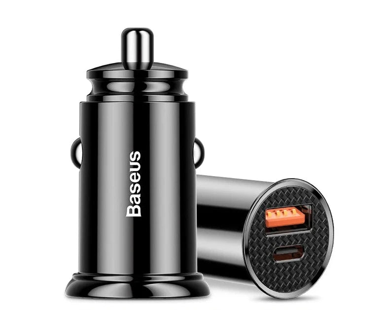 Baseus USB Car Charger Quick Charge 4.0 QC4.0 QC3.0 QC SCP 5A PD Type C 30W Fast Car USB Charger For iPhone Xiaomi Mobile Phone 30W Type C With USB - IHavePaws