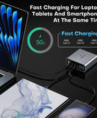 140W GaN USB Charger 5 Ports Type C PD3.0 QC Quick Charge 4.0 3.0 PPS USB C Fast Charger for IPhone 14 13 Samsung Macbook Tablet
