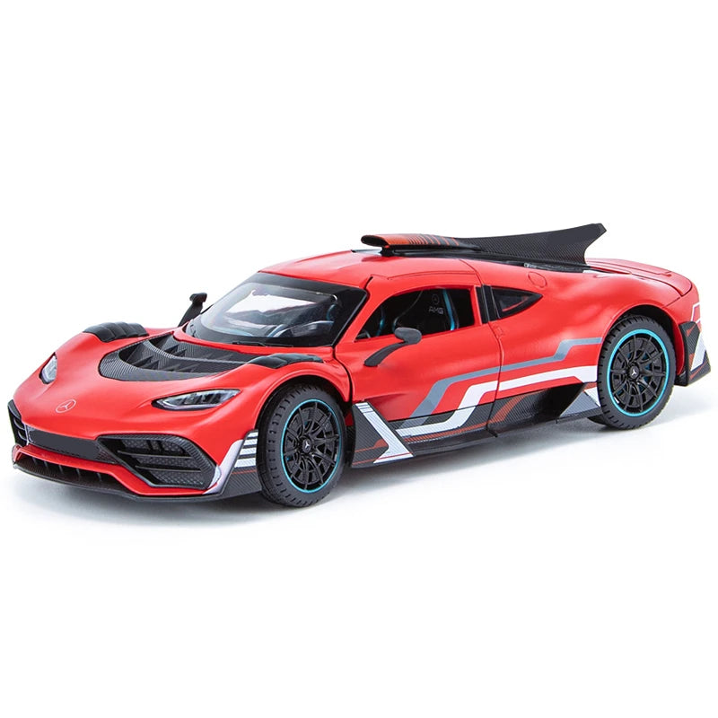 1/24 Bens-One Track Alloy Sports Car Model Diecasts Metal Vehicles Car Model Sound and Light Simulation Collection Kids Toy Gift Red - IHavePaws