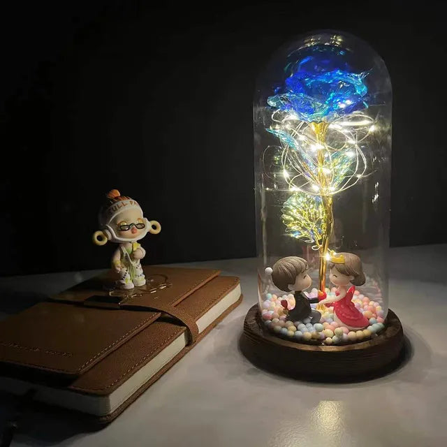 LED Enchanted Flower Galaxy Rose Eternal Beauty And The Beast Rose With Fairy 16 - IHavePaws